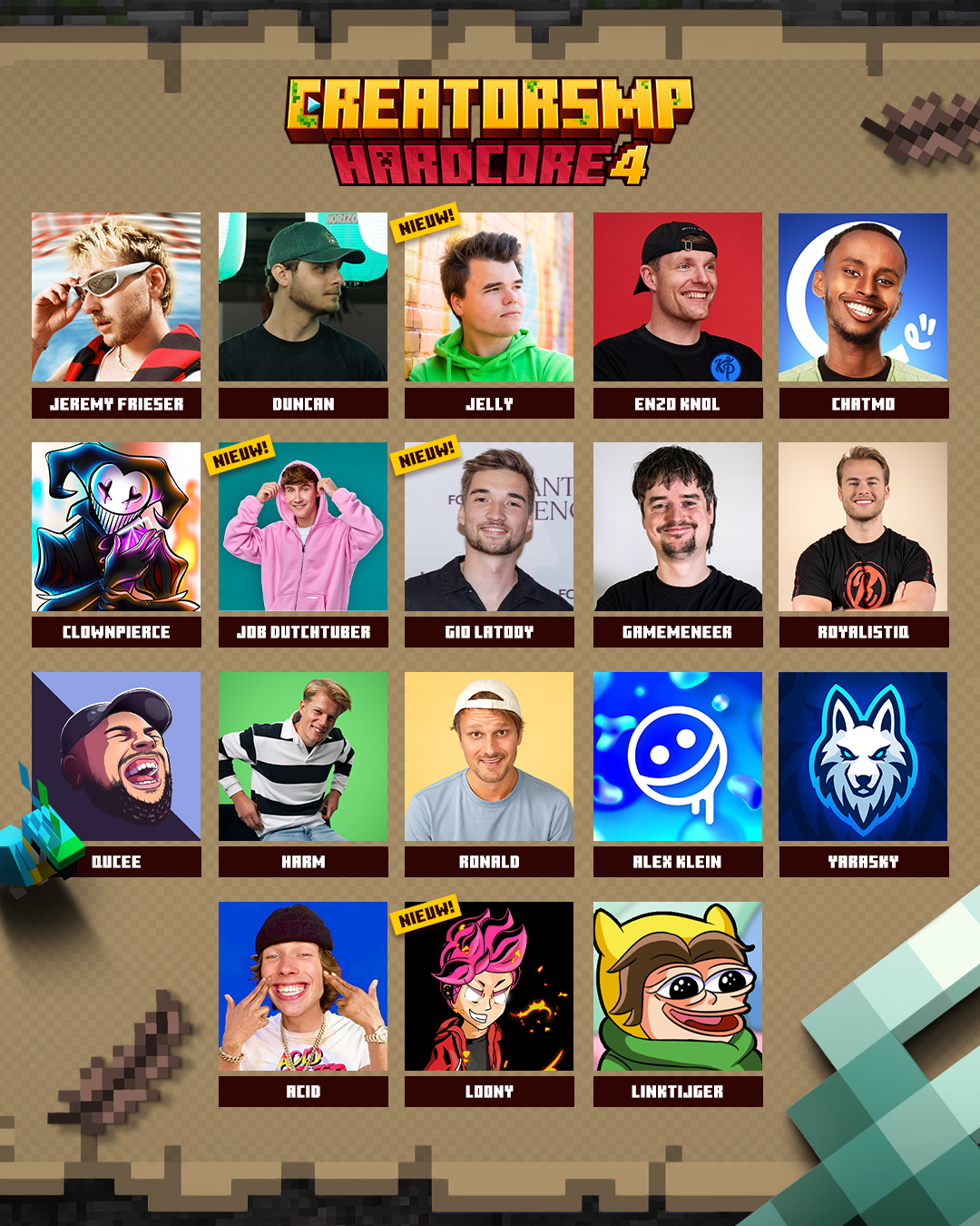 De volledige CreatorSMP Hardcore 4 line-up!